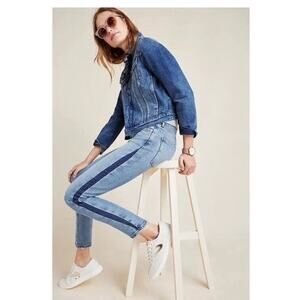 Agolde Jeans 29 Toni Mid Rise‎ Skinny Leg Swerve Two Tone Racer Stripe 90s Rave